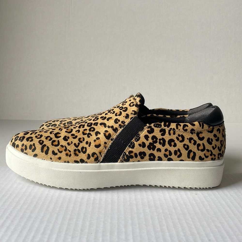 Dr. Scholls Women’s Leta Leopard Cow Hair Slip On Sneakers Size 9